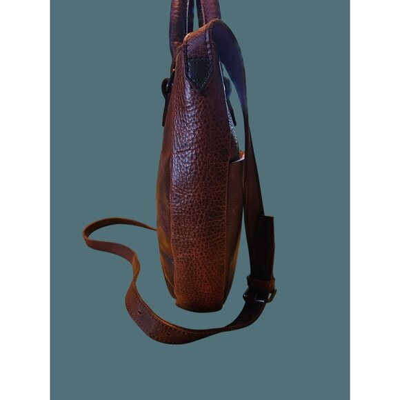 Duluth Lifetime Leather Crossbody Saddle Bag Full Grain Cow Hide Distressed - Picture 3 of 16